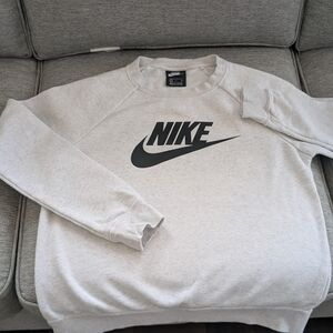 Nike Women's Light Gray Crewneck Sweater